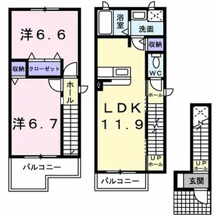 メゾン アルカンシエルI【2階】の間取り