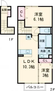 フォンティーヌ【2階】の間取り