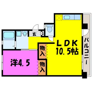 熊谷団地19号棟【4階】の間取り