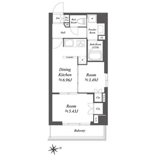 ブランシエスタ荻窪【2階】の間取り