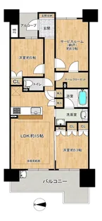 ライオンズ南千里マスターハウス【3階】の間取り
