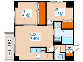 プライマル札幌琴似【9階】の間取り