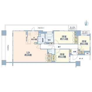 センターフォート【6階】の間取り