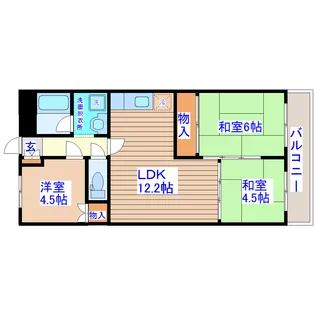 ロイヤルヒルズ大和町【5階】の間取り