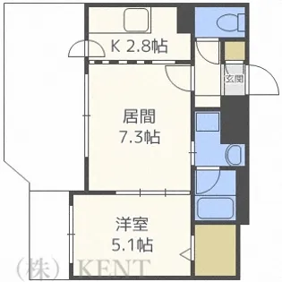 フォレストヒルズB【4階】の間取り