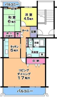 内野中央団地2号棟【5階】の間取り