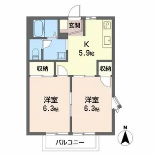 プラセオ一色 B【2階】の間取り