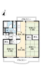 UR落合【2階】の間取り