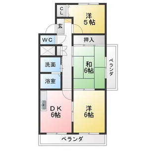 マンション宮木【4階】の間取り