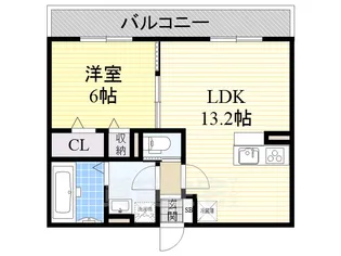 ムーク香ケ丘【1階】の間取り
