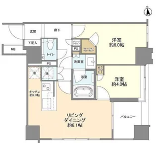 ライオンズ日本橋【6階】の間取り