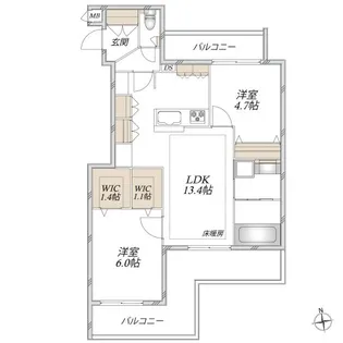 クレ ド ボヌール【4階】の間取り