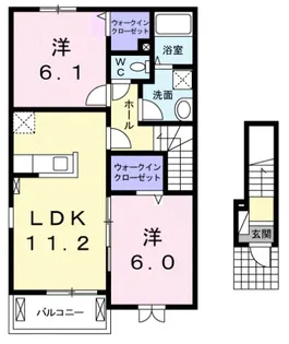 カントリーハイム・ダテ【2階】の間取り