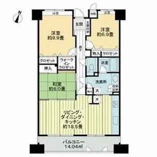 キャッスルハイツ知多半田駅前【9階】の間取り
