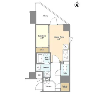 ラティエラ都立大学【3階】の間取り