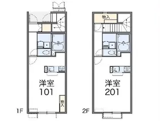 レオネクストリベールハイツ【1階】の間取り