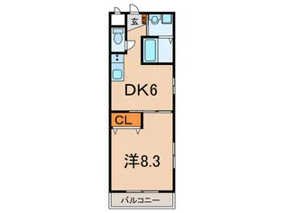 フロ-ラ松本【1階】の間取り