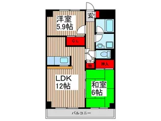 フクロク ハイマンション3号館【10階】の間取り