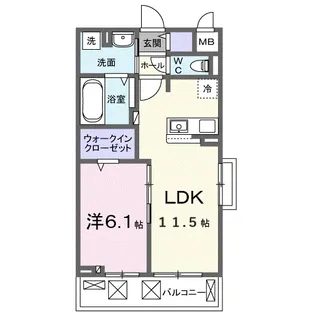 ヒカルサ東加古川【2階】の間取り