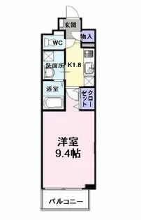 ユーヴェS【1階】の間取り