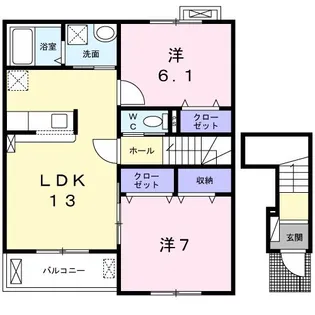 ミン ソレイユ【2階】の間取り