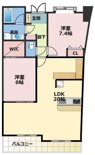 フロンティアタワー難波EAST【6階】の間取り