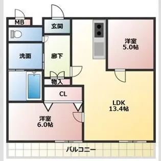 ハイツ幹【1階】の間取り