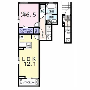 松ケ島1丁目アパート【2階】の間取り