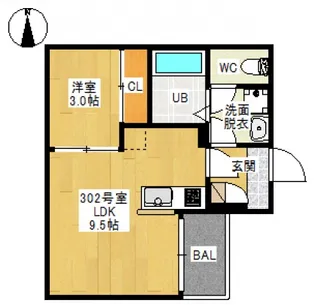 REGALEST JM 下伊福【3階】の間取り