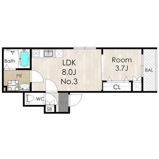 アバンティオ杭瀬II(AVANTIOKUISEII)【2階】の間取り