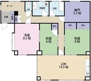 ホクワ常三島【1階】の間取り