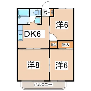 福島県郡山市八山田3【アパート】の間取り