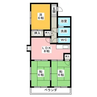 スカイコーポ森【2階】の間取り