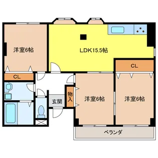 ツインズ・イケダ【4階】の間取り