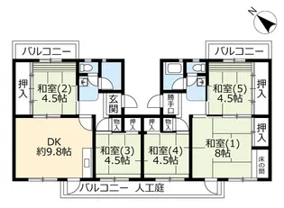 UR泉南一丘【2階】の間取り