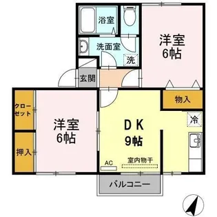 リバティ中川口 A【2階】の間取り