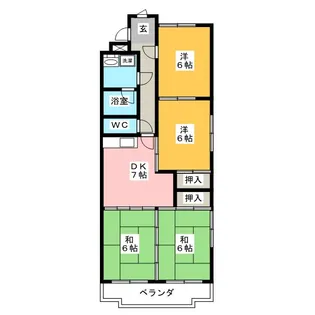 ベルメゾン若森【2階】の間取り