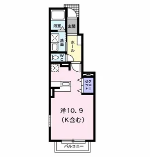 スカット・ワン A【1階】の間取り