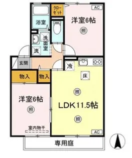 アミスターY・2・S A棟【1階】の間取り