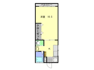 1LKの間取り画像