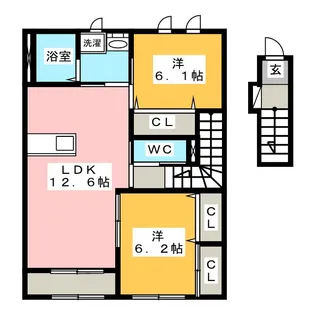 ユニヴァリィ・ハイ【2階】の間取り