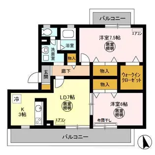 トリニシティ 参番館【1階】の間取り