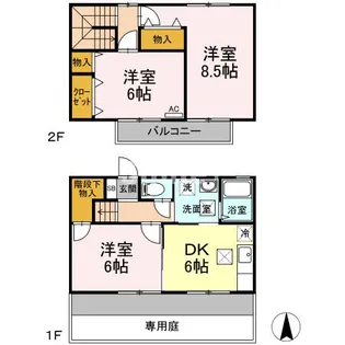 岡山県岡山市北区野田4【一戸建】の間取り