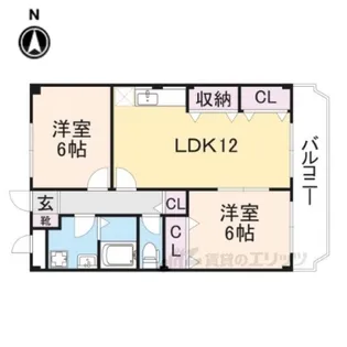 2LDKの間取り画像