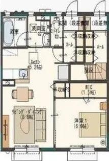 サンビレッジさくら A棟【1階】の間取り