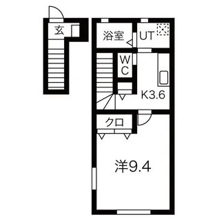 ワンリッチ金ヶ崎A【2階】の間取り