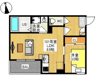 REGALEST十日市II【1階】の間取り