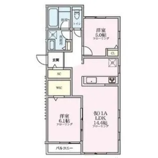 シンセイレジデンス入谷【1階】の間取り