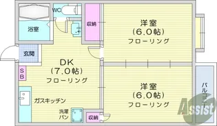 フラッツTO-1【1階】の間取り