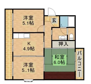 フォレストII【2階】の間取り